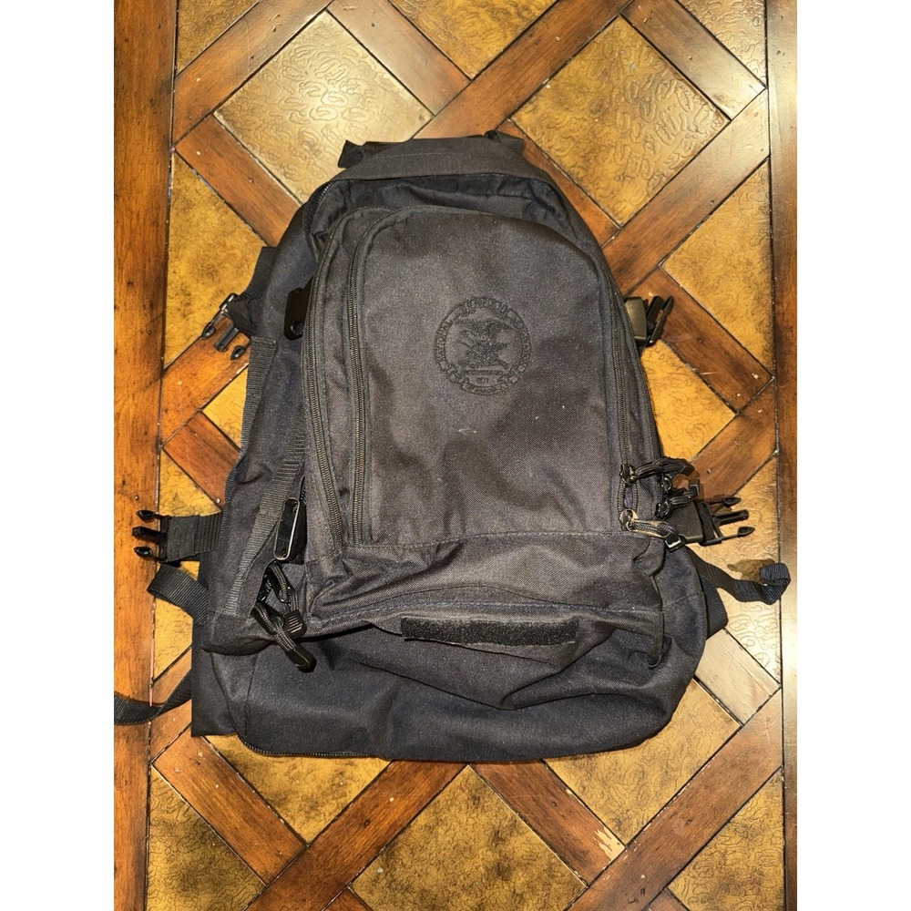 NRA National Rifle Association Black Tactical Backpack Multi Pocket Zip